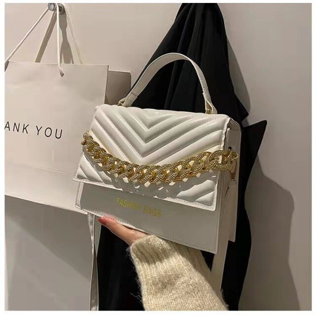 Fashion one-shoulder high-quality texture popular all-match small square bag portable western style diagonal bag