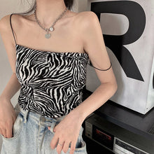 Load image into Gallery viewer, Fashionable Leopard Print Bottoming Strap Tank Top Women&#39;s Summer Stretch Design Sense Niche Outdoor Short Vest Summer Clothes