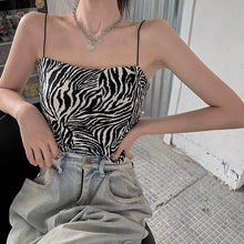 Load image into Gallery viewer, Fashionable Leopard Print Bottoming Strap Tank Top Women&#39;s Summer Stretch Design Sense Niche Outdoor Short Vest Summer Clothes