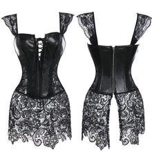 Load image into Gallery viewer, Faux Leather Corset Gothic Bustier Sexy Lingerie Halloween Steampunk Costume Burlesque Dresses Woman Slimming Sheath Top