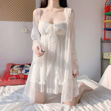 Load image into Gallery viewer, Female Sexy Lingerie New Princess Style Spring And Summer Home Service Lace Pure White Sexy Small Suspender Nightdress