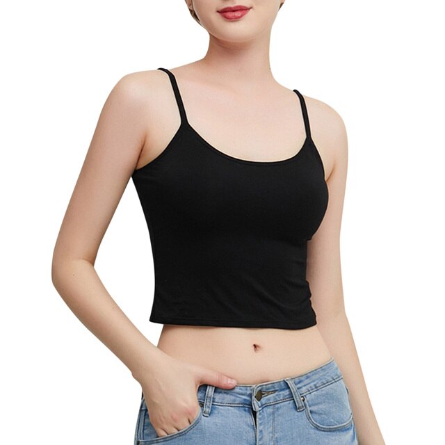 Female Sleeveless Cropped Vest Sexy Tank Top Black Halter Crop Tops Women Summer Camis Backless Camisole Fashion Casual Tube Top