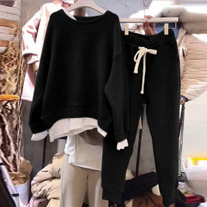 Female Sporting Suit Streetwear Autumn Winter Basic Women Pullover Sweatshirts And Harem Pants Women's 2 Piece Set Tracksuits