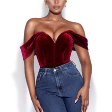 Load image into Gallery viewer, Female Strapless Bodysuit Sexy 2021 Summer New Solid Fish Bone Fashion Short Sleeve Women Slim Backless Bodycon