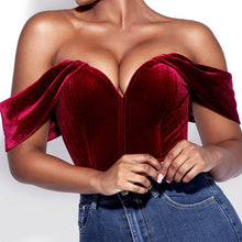 Load image into Gallery viewer, Female Strapless Bodysuit Sexy 2021 Summer New Solid Fish Bone Fashion Short Sleeve Women Slim Backless Bodycon