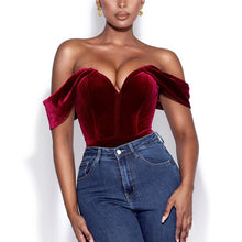 Load image into Gallery viewer, Female Strapless Bodysuit Sexy 2021 Summer New Solid Fish Bone Fashion Short Sleeve Women Slim Backless Bodycon