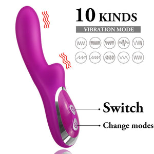 Female Vaginal Sensitive Spot Massage Wand with Rechargeable 10 Vibration Modes Wireless Handheld Clitoris Stimulation Massager