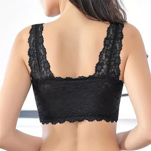 Female Vest Front Zipper Push Up Bra Full Cup Sexy Lace Bras For Women Bralette Top Plus Size Seamless Wireless Gather Brassiere