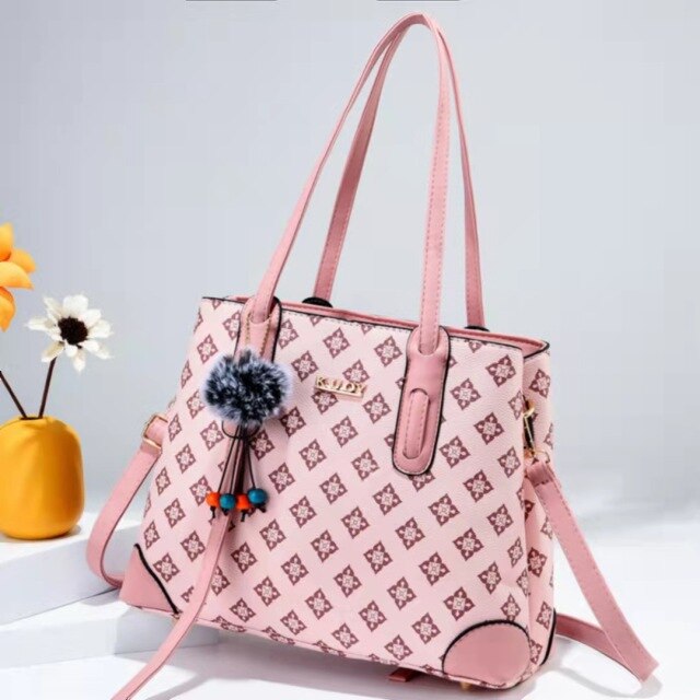 Female bag 2021 new trend big bag fashion printing portable large capacity PU shoulder messenger bag