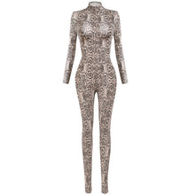 Load image into Gallery viewer, Femme Bodystocking Club Suits High Elasticity Serpentine Long Sleeve Rompers Womens Jumpsuit Zipper Open Crotch Bodysuit Catsuit