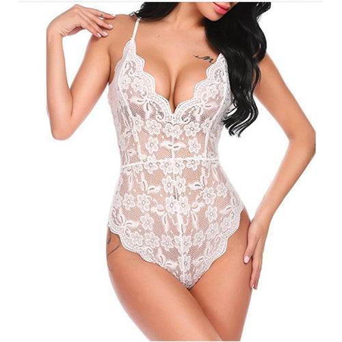 Femme Onesie Sleeveless Nightdress Women Lingerie Lace Backless Sexy Hollow Nightwear Black mini