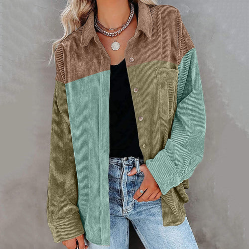 Femme Womens Tops Boyfriend Long Sleeve Blouse Korean Woman Clothes Roupas Femininas Fashion 2021corduroy Shirt Women Blouse