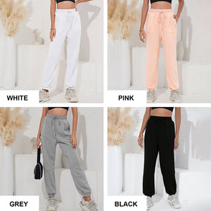 Fitness Clothing Woman Solid Color Pants Autumn Loose High Waist Ankle-length Pants with Belt Pockets Personality Trousers 2021