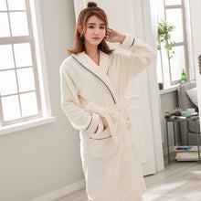 Load image into Gallery viewer, Flannel Bath robe Bridesmaid Robes Sleepwear Women Warm Winter Women Clothing Nightwear Femme velvet long night robe