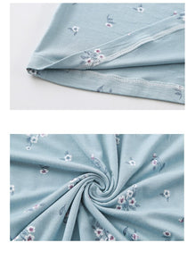 Floral Night Dress Women Sleepwear Plus Size 3XL Ladies Nightwear Elegant Women Nightgown Homewear New Summer Home Dress Nightie