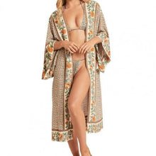 Load image into Gallery viewer, Floral Printed Long Sleeve Top Open Front Long Swimmwear Cover Up Cardigan Bikini Coat for Summer bikini cover up beach dress