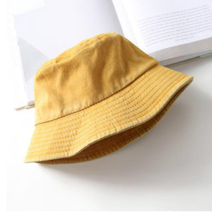 Foldable Denim Bucket Hat Cotton Washed Fishing Hunting Cap Outdoor Beach Fisherman Panama Women's Bucket Hat K Pop Bob