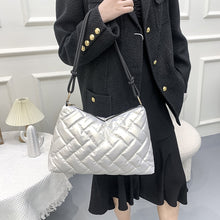 Load image into Gallery viewer, Folds Small Tote Padded Handbags Designer Quilted Women Shoulder Bags Luxury Nylon Down Cotton Underarm Bag Winter Purse 2022