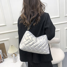 Load image into Gallery viewer, Folds Small Tote Padded Handbags Designer Quilted Women Shoulder Bags Luxury Nylon Down Cotton Underarm Bag Winter Purse 2022