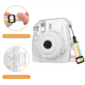 For Fujifilm Instax Mini 9 Mini 8 Camera Transparent Full Protective Case Bag Cover + 64 Pockets Album + 10 in 1 Accessories Set