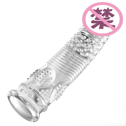 Four Sex Beast Wolf Tooth Cover Transparent Crystal Thorn Men's Ring Penis Cover Adult Sex Products Male Sex Toys Penis Rings 18