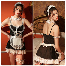 Load image into Gallery viewer, French Apron Room Servant Lolita Lace Role Play Maid Uniform Sexy Costume Babydoll Dress Erotic Women Cosplay Costumes