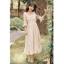 Load image into Gallery viewer, French Elegant Dress Women Fashion High End Fairy Dress Spring 2021 New Round Neck Sweet Ruffled Flared Sleeve Gentle Vestidos