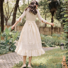 Load image into Gallery viewer, French Elegant Dress Women Fashion High End Fairy Dress Spring 2021 New Round Neck Sweet Ruffled Flared Sleeve Gentle Vestidos