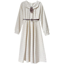 Load image into Gallery viewer, French Retro Dress Women&#39;s Casual Autumn 2021 Beaded Bow Sweet and Cute Irregular Doll Collar Chic Dress Long Sleeve Vestidos