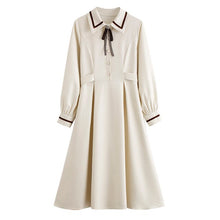Load image into Gallery viewer, French Retro Long Sleeve Dress Women Casual Autumn Vestidos 2021 AliExpress Hot Sale Literary Girl Apricot Dresses Elegant Midi