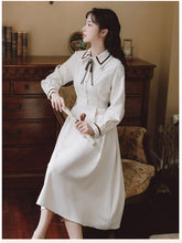 Load image into Gallery viewer, French Retro Long Sleeve Dress Women Casual Autumn Vestidos 2021 AliExpress Hot Sale Literary Girl Apricot Dresses Elegant Midi