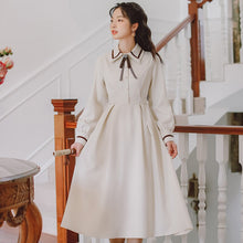 Load image into Gallery viewer, French Retro Long Sleeve Dress Women Casual Autumn Vestidos 2021 AliExpress Hot Sale Literary Girl Apricot Dresses Elegant Midi