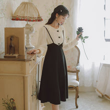 Load image into Gallery viewer, French Temperament Dresses Long Sleeve Women Autumn Black Bowknot Chic Elegant Doll Collar Sweet Cute Female Gentle  Maxi Dress