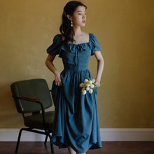 Load image into Gallery viewer, French Vintage Dress Women Casual Puff Sleeve One Piece Dress Retro Gothic Fairy Midi White Dress Female Evening Party Chic