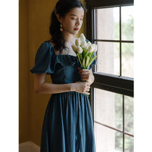 Load image into Gallery viewer, French Vintage Dress Women Casual Puff Sleeve One Piece Dress Retro Gothic Fairy Midi White Dress Female Evening Party Chic