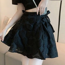 Load image into Gallery viewer, French Vintage Two Piece Sets Square Collar Puff Sleeve Jacquard Short Top + High Waist Lace Skirts Suits Conjuntos De Mujer New