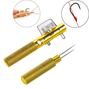 Full Metal Fishing Hook Knotting Tool & Tie Hook Loop Making Device & Hooks Decoupling remover Carp Fishing Accessory