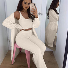 Load image into Gallery viewer, Furry 2 Piece Set Women Lounge Wear Autumn Winter Clothes Sleeveless Vest Top Long Pants Sweater Suits Casual Oversized Cardigan