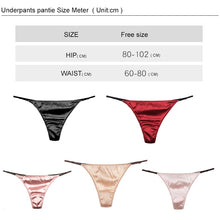 Load image into Gallery viewer, G-string Underwear Sexy Panties Briefs For Women Silk Sexy Thongs T Back  Female Adjustable Strips Tangas stringi