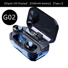 Load image into Gallery viewer, G02 V5.0 Bluetooth Stereo Earphone Wireless IPX7 Waterproof Touch Earbuds Headset 3300mAh Battery LED Display Type-c Charge Case
