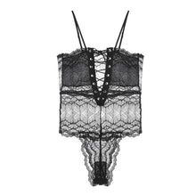 Load image into Gallery viewer, GR women&#39;s sexy lingerie lace bodysuit perspective open files without taking off jumpsuits femme exotic clothes porno babydoll