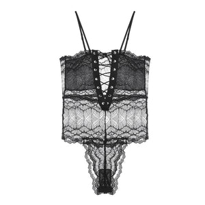 GR women&#39;s sexy lingerie lace bodysuit perspective open files without taking off jumpsuits femme exotic clothes porno babydoll
