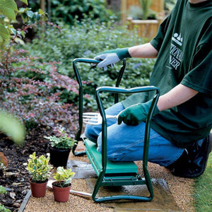 Garden Kneeler and Seat Folding Stainless Steel Garden Stool with Tool Bag EVA Kneeling Pad Gardening Gifts Supply