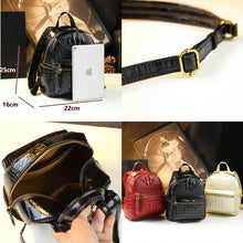 Load image into Gallery viewer, Genuine Leather Crocodile Pattern Women Backpack Luxury Fashion Casual Small Shoulder Portable Bag Travel Backpacks Brand