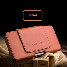 Load image into Gallery viewer, Genuine Leather Phone Pouch Cover For iPhone 13 12 11 Pro 12 XS X XR Business Pocket Waist Bags Holster Belt Clip Case Qialino