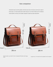 Load image into Gallery viewer, Genuine Leather Women&#39;s Backpack British College Style Handbags 14&quot; Laptop Bag Fashion Retro Computer Backpack Student Schoolbag