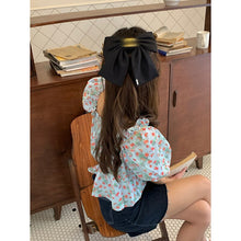 Load image into Gallery viewer, Girl Floral T-shirt Short Sleeved Top Korean Loose Thin Bubble Sleeve Chiffon Shirt 2021 Summer