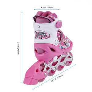 Girls Inline Skates Adjustable Rollerblades for Kids with Illuminating Wheel Mesh Roller Skates Double Secure Lock Small