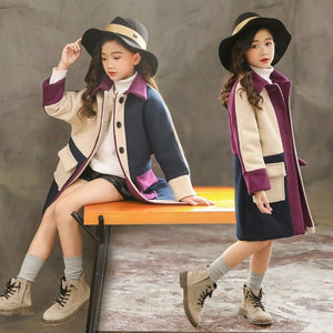 Girls Jacket Autumn Winter Jackets For Girls Wool Coats Fashion Children Clothing Girls Outerwear Coat 4 6 8 10 12 13 Years