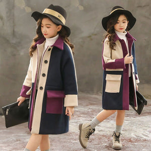 Girls Jacket Autumn Winter Jackets For Girls Wool Coats Fashion Children Clothing Girls Outerwear Coat 4 6 8 10 12 13 Years